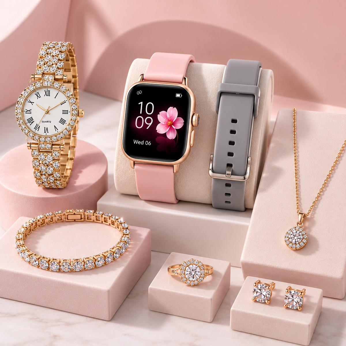 Set de Regalo para Ella ❤️ Smartwatch + Joyería A58