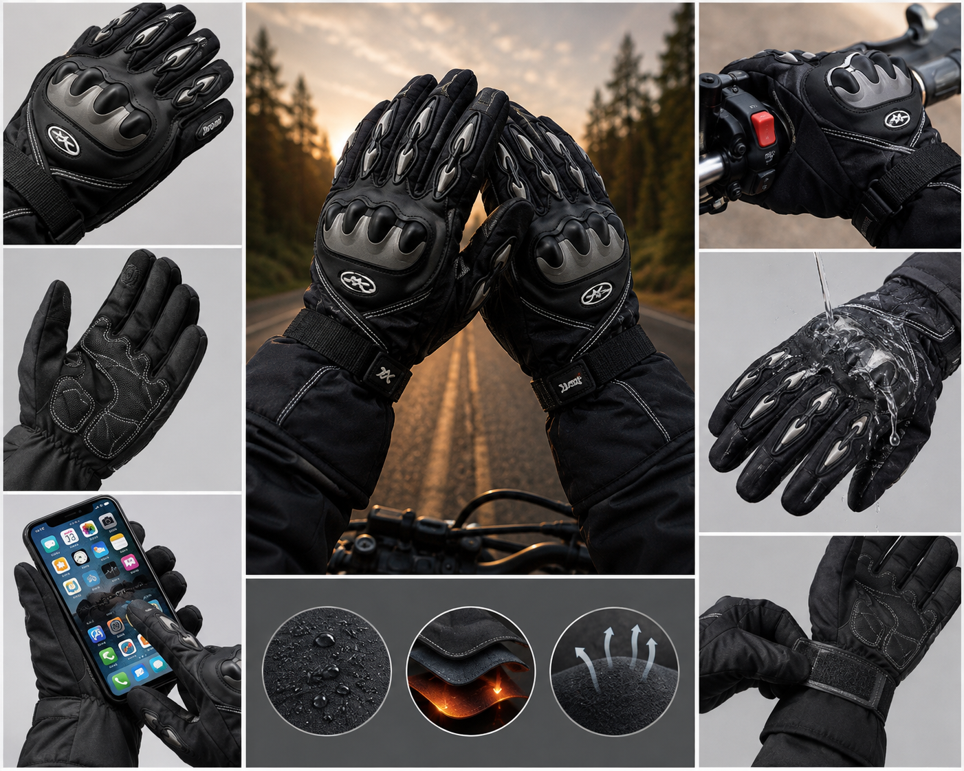 Guantes Impermeables para Invierno y Motocicleta – Protección Térmica